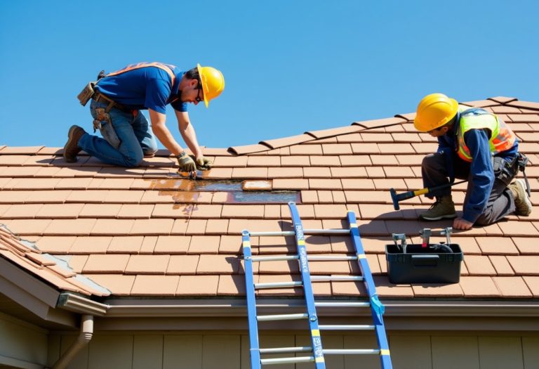 Roofer Working On Leak