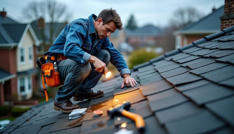 Inspecting every shingle, this homeowner demonstrates how to find a roof leak effectively.