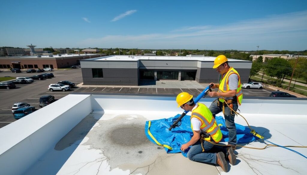 Stonecreek roofing crew on roof